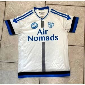 Avatar Aang Soccer Shirt Jersey Air Nomads Men Size Small White Blue Nickelodeon